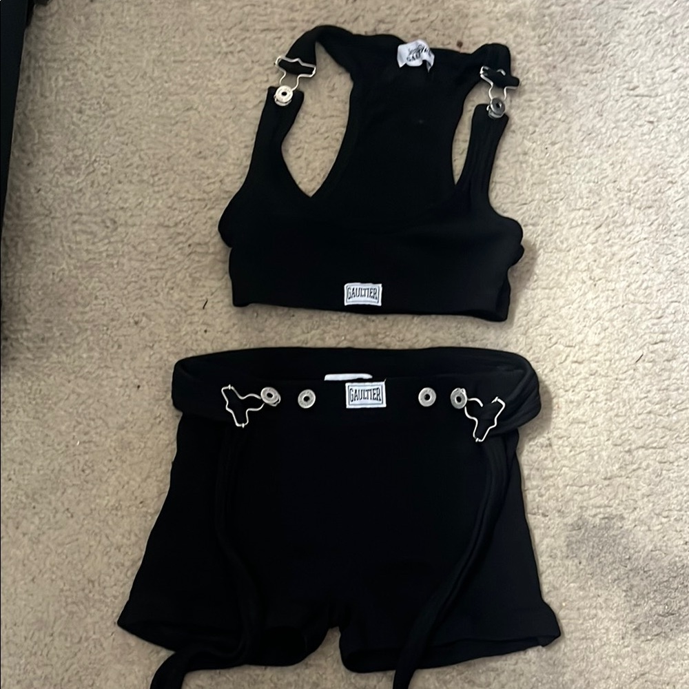 Gautier Black Top and Shorts Set